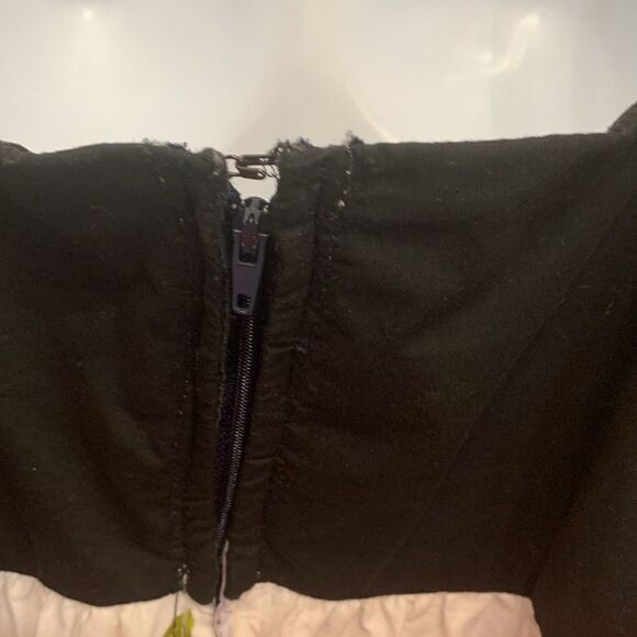 City Triangles Sz 9 Black Bust Pink Waist Floral Skirt Spaghetti Straps Tie Back - Picture 9 of 11